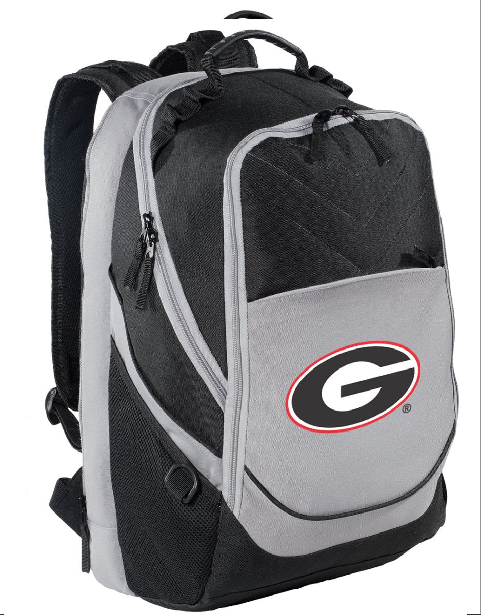 Georgia Bulldogs Laptop Backpack – Official University of Georgia Bookbag – 17" Laptop Sleeve, NCAA School Gear – 600D Polyester Black and Gray