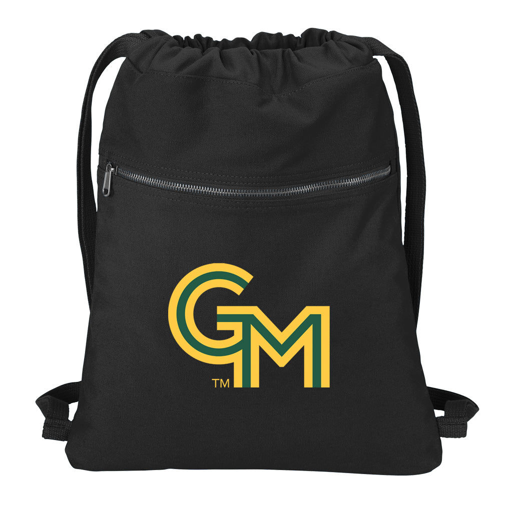 George Mason Canvas Drawstring Backpack - Cotton Cinch Pack Bag