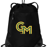 George Mason Drawstring Backpack Cinch Pack - Mesh & Microfiber Black