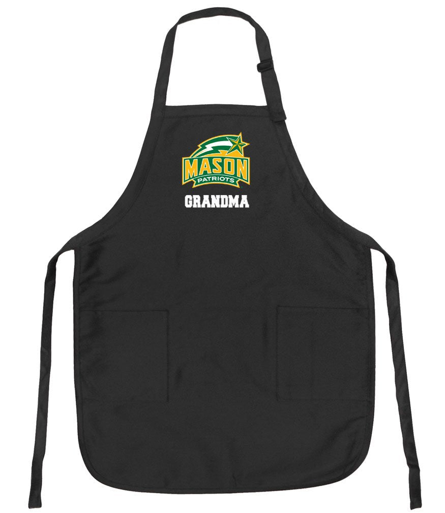 George Mason University Apron GMU Patriots Apron - Stain Resistant Fabric Grandma on Black