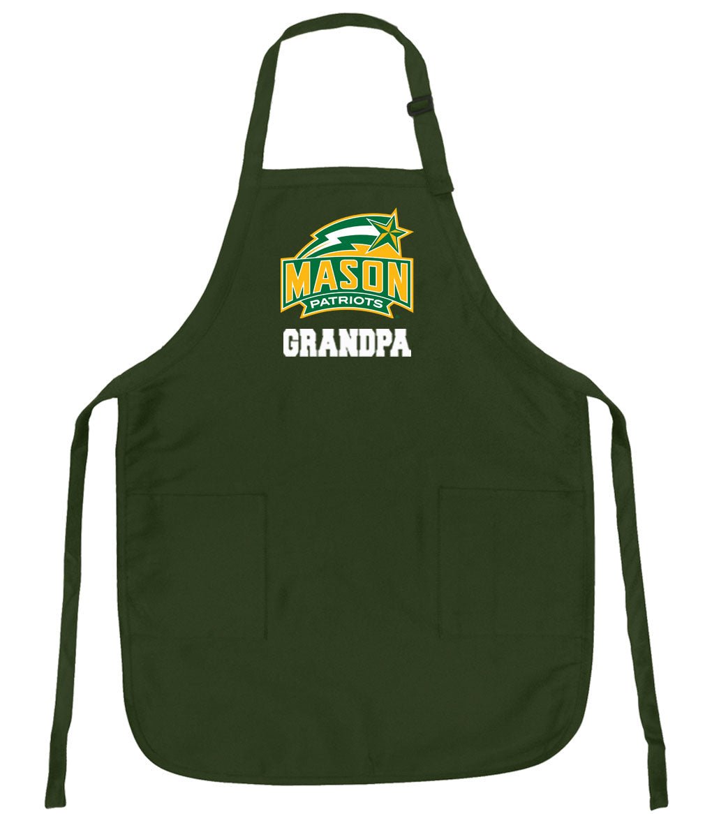 George Mason University Apron GMU Patriots Apron - Stain Resistant Fabric Grandpa on Green