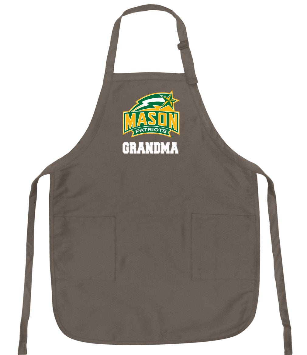 George Mason University Apron GMU Patriots Apron - Stain Resistant Fabric Grandma on Khaki