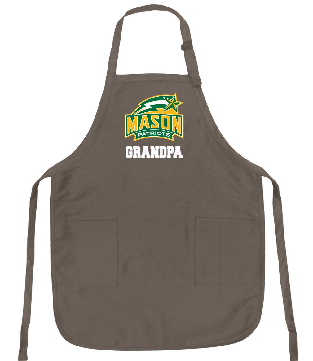 George Mason University Apron GMU Patriots Apron - Stain Resistant Fabric Grandpa on Khaki