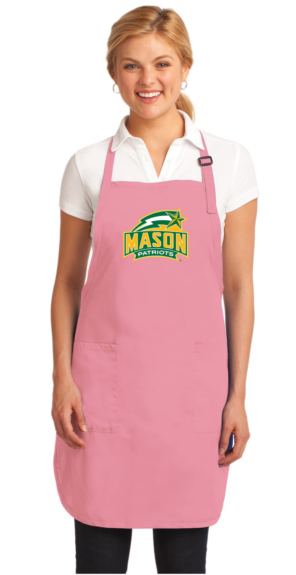 George Mason University Apron GMU Patriots Apron - Stain Resistant Fabric Pink