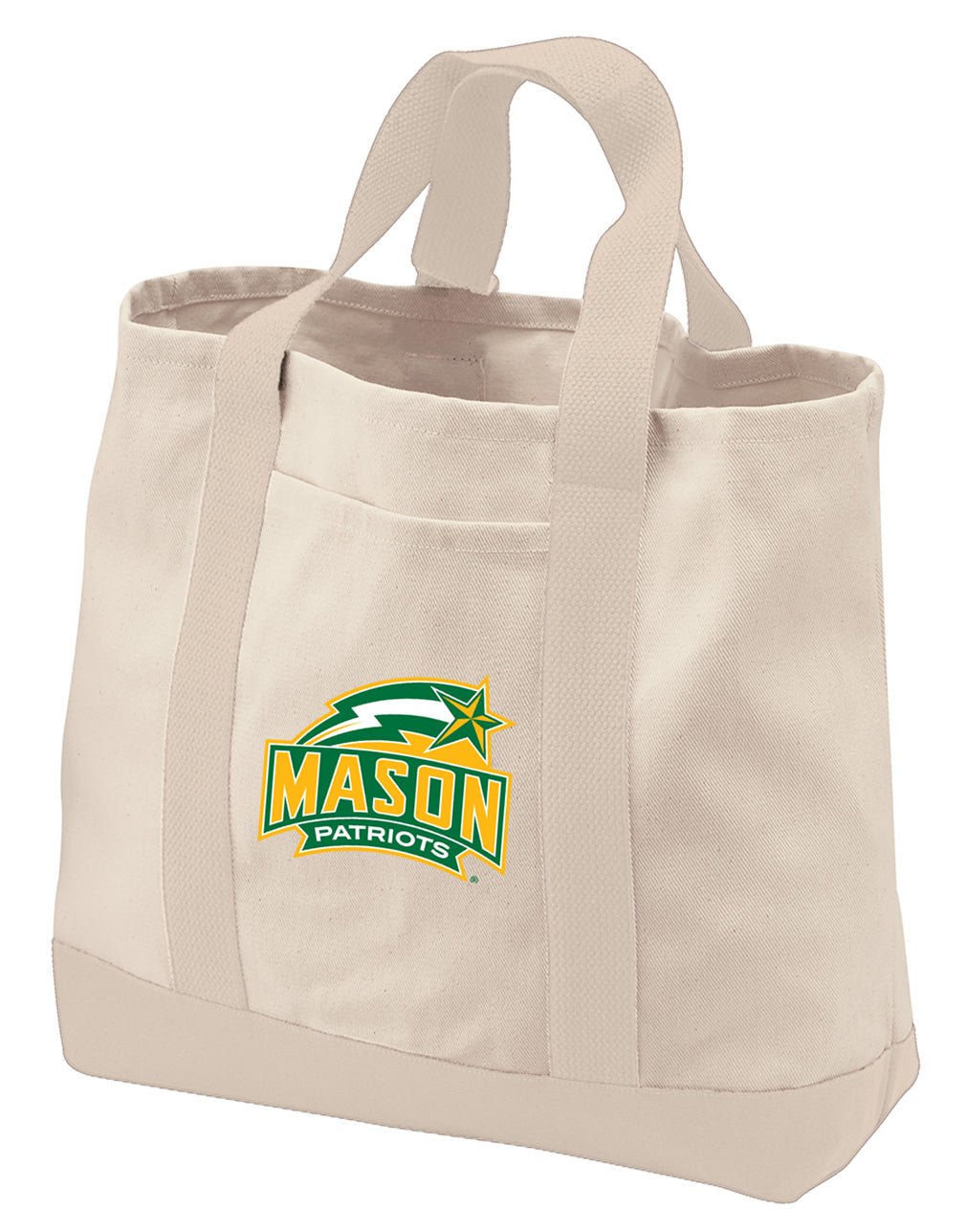 George Mason University Canvas Tote Bag GMU Patriots Classic Tote Tan