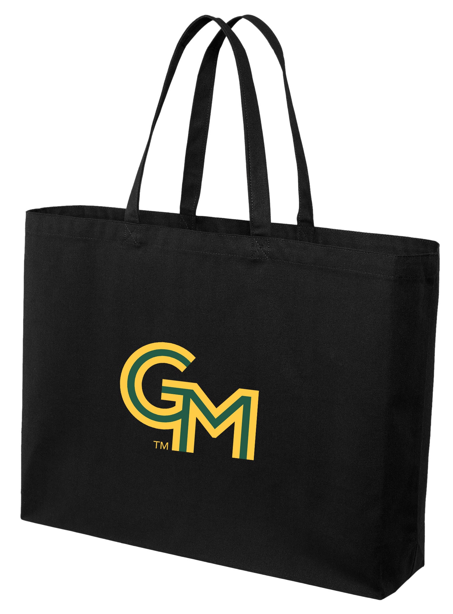 George Mason Large Tote Bag - Jumbo Size for Beach Pool or Travel Black