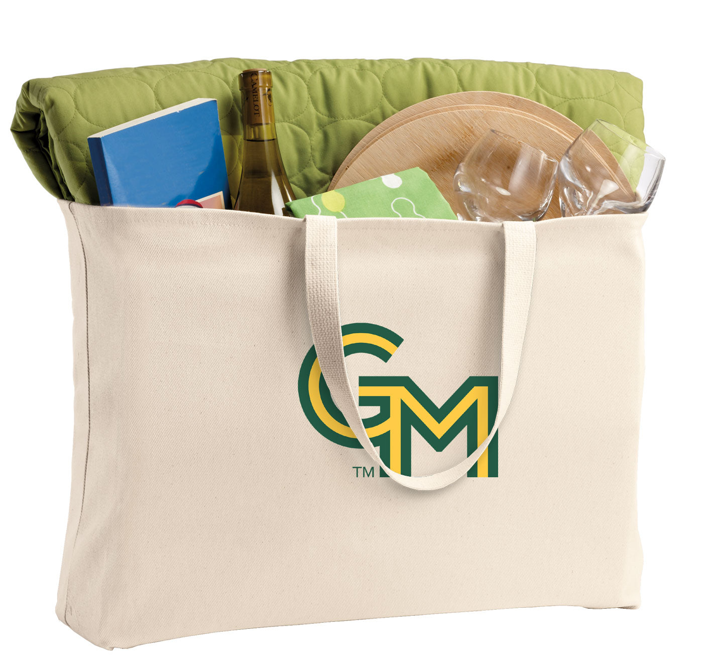 George Mason Large Tote Bag - Jumbo Size for Beach Pool or Travel Tan