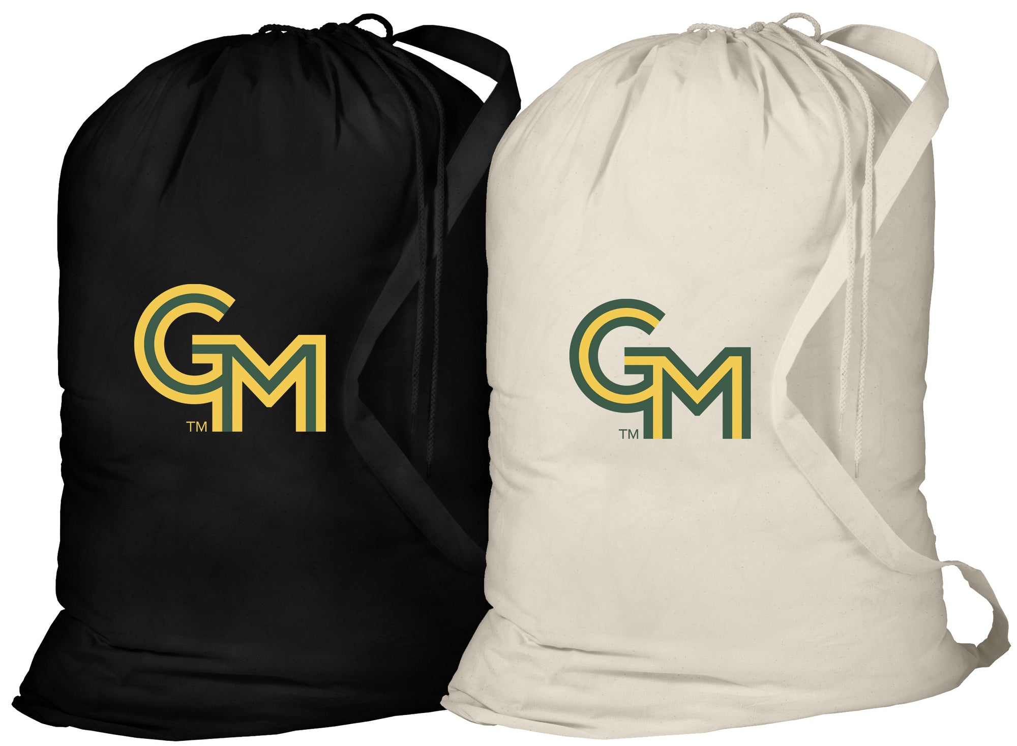 George Mason Laundry Bags 2-Pack – GMU Patriots Cotton Clothes Bags for Students
