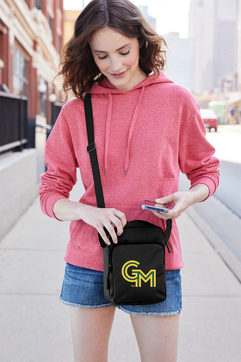George Mason Crossbody Bag – GMU Patriots Travel Sling Pack Gray