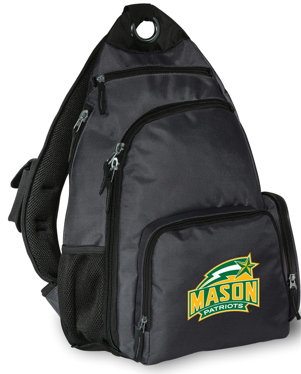 George Mason University Sling Backpack GMU Patriots Crossbody Bag Gray