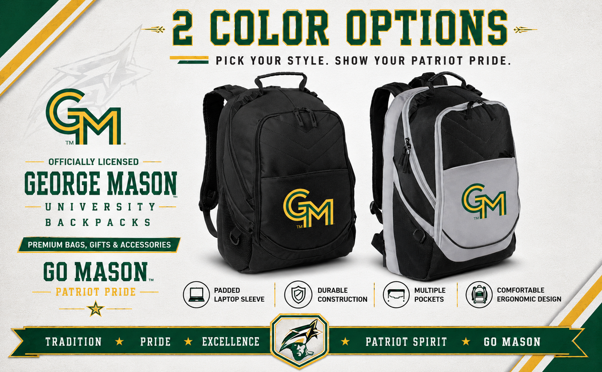 George Mason Laptop Backpack – Official George Mason Patriots Bookbag