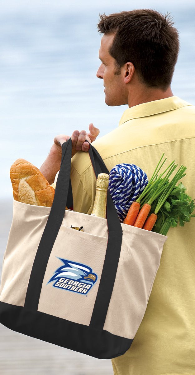 Georgia Southern Canvas Tote Bag GS Eagles Classic Tote Black