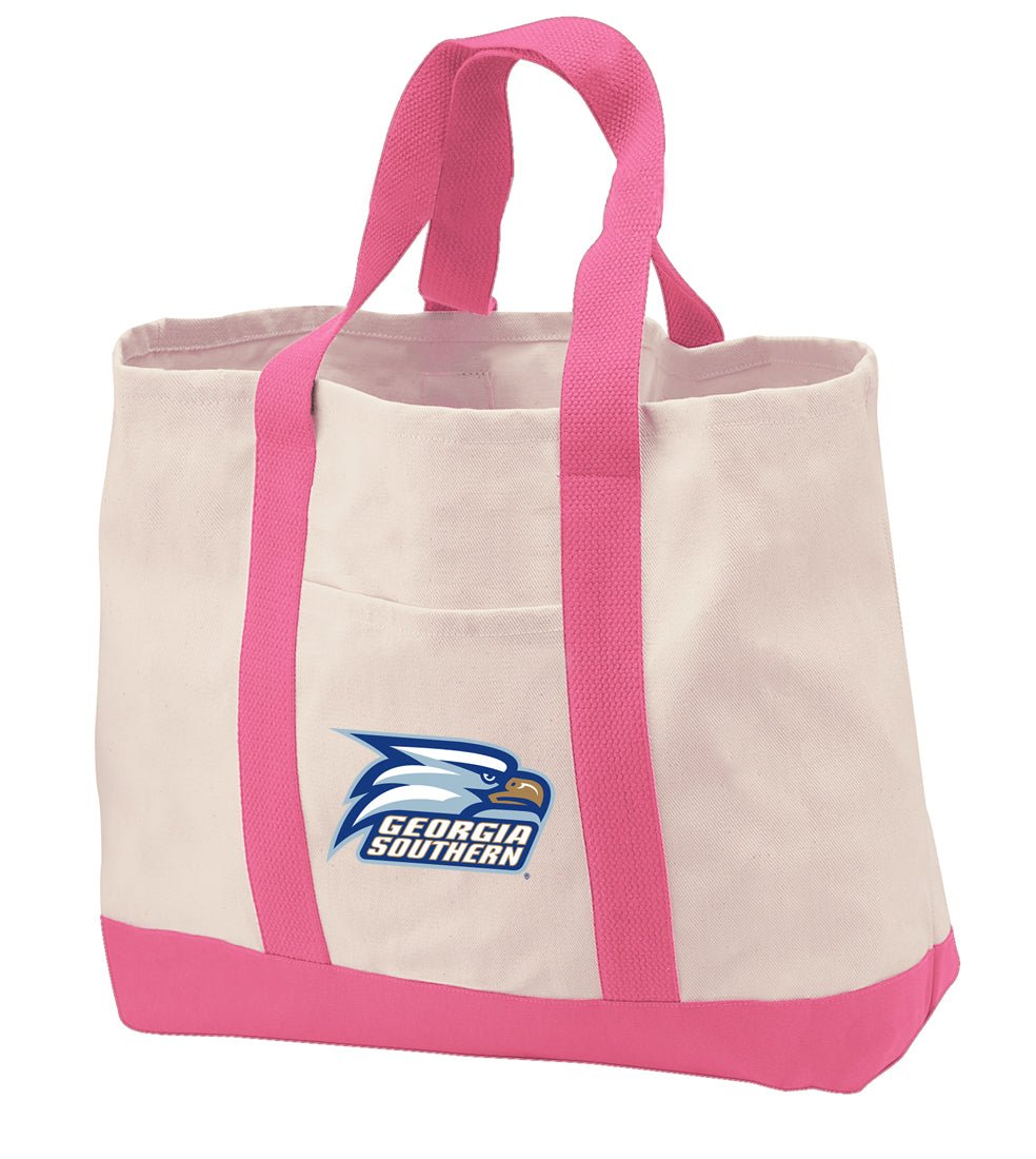Georgia Southern Canvas Tote Bag GS Eagles Classic Tote Pink