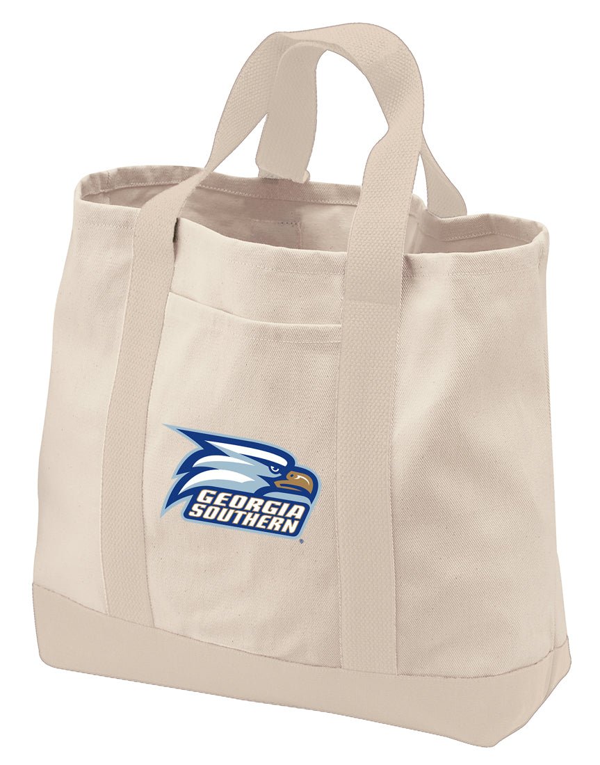 Georgia Southern Canvas Tote Bag GS Eagles Classic Tote Tan