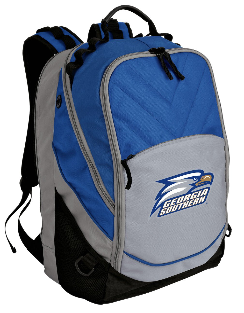Georgia Southern Laptop Backpack – Official Georgia Southern Eagles Bookbag – Fits 17″ Laptop, Organizer Panel, NCAA School Gear – 600D Polyester Blue and Gray
