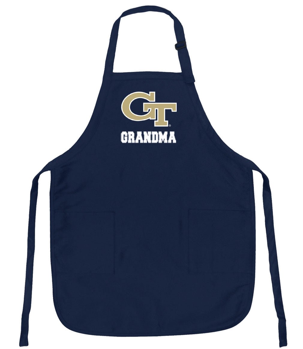 Georgia Tech Apron - Stain Resistant Fabric Grandma on Navy