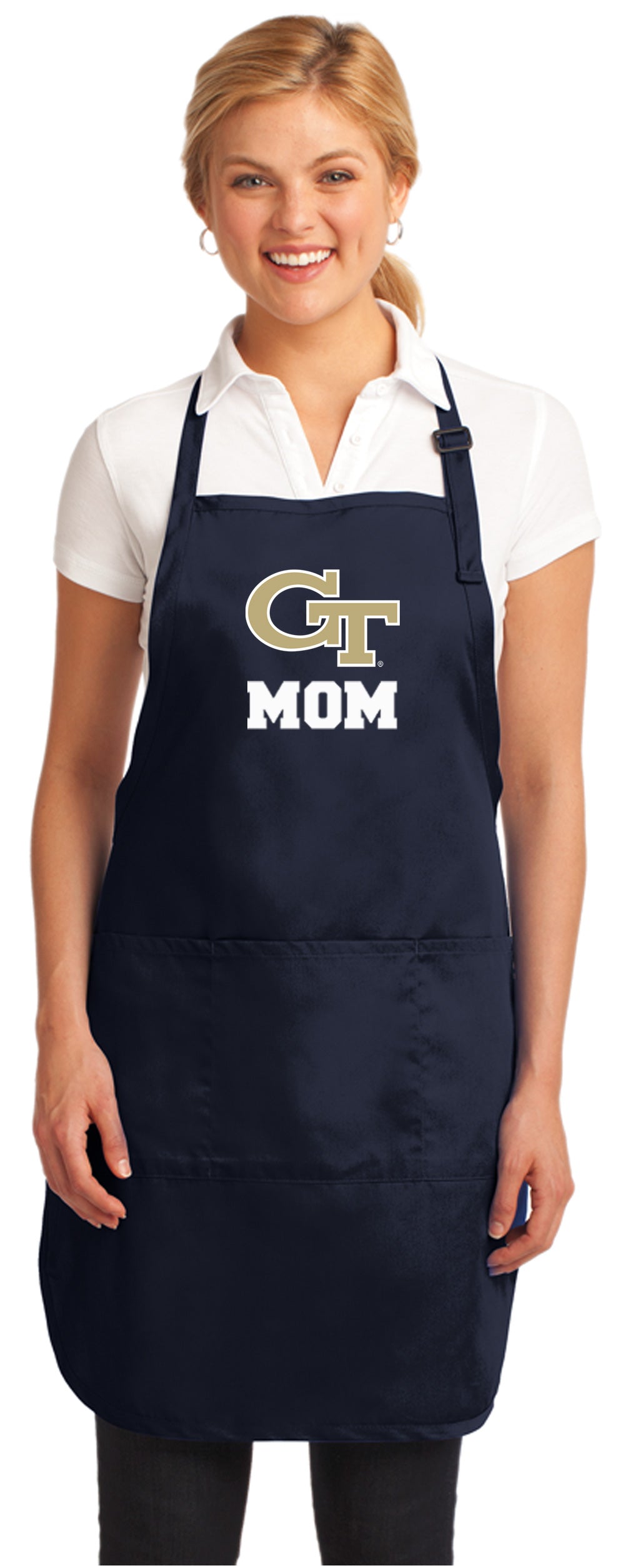 Georgia Tech Apron - Stain Resistant Fabric Mom on Navy