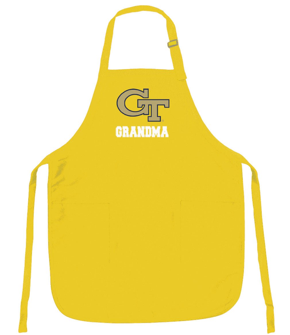 Georgia Tech Apron - Stain Resistant Fabric Grandma on Yellow