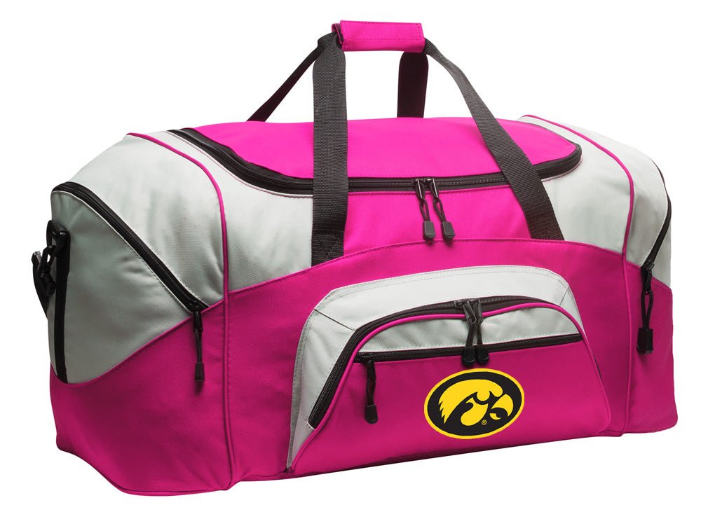 University of Iowa Duffel Bag – Hawkeyes Gym, Travel & Suitcase-Style Gear Bag Pink