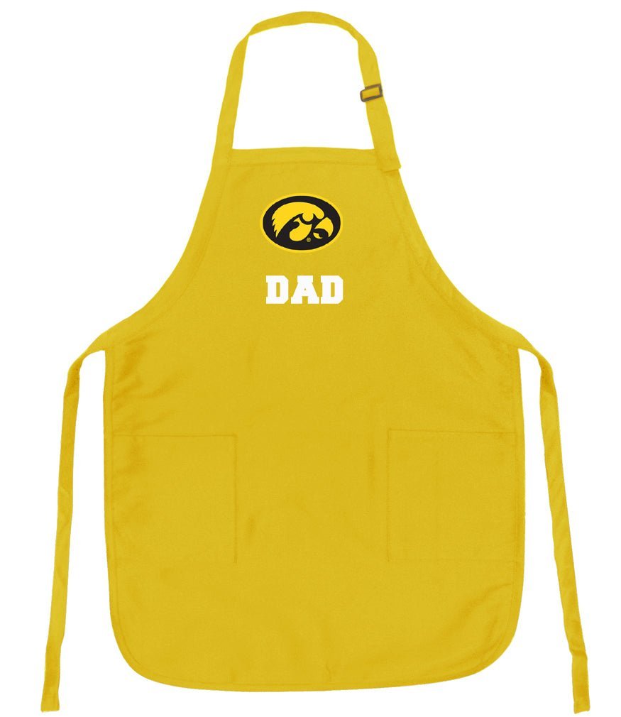 University of Iowa Apron Iowa Hawkeyes Apron - Stain Resistant Fabric Dad on Yellow
