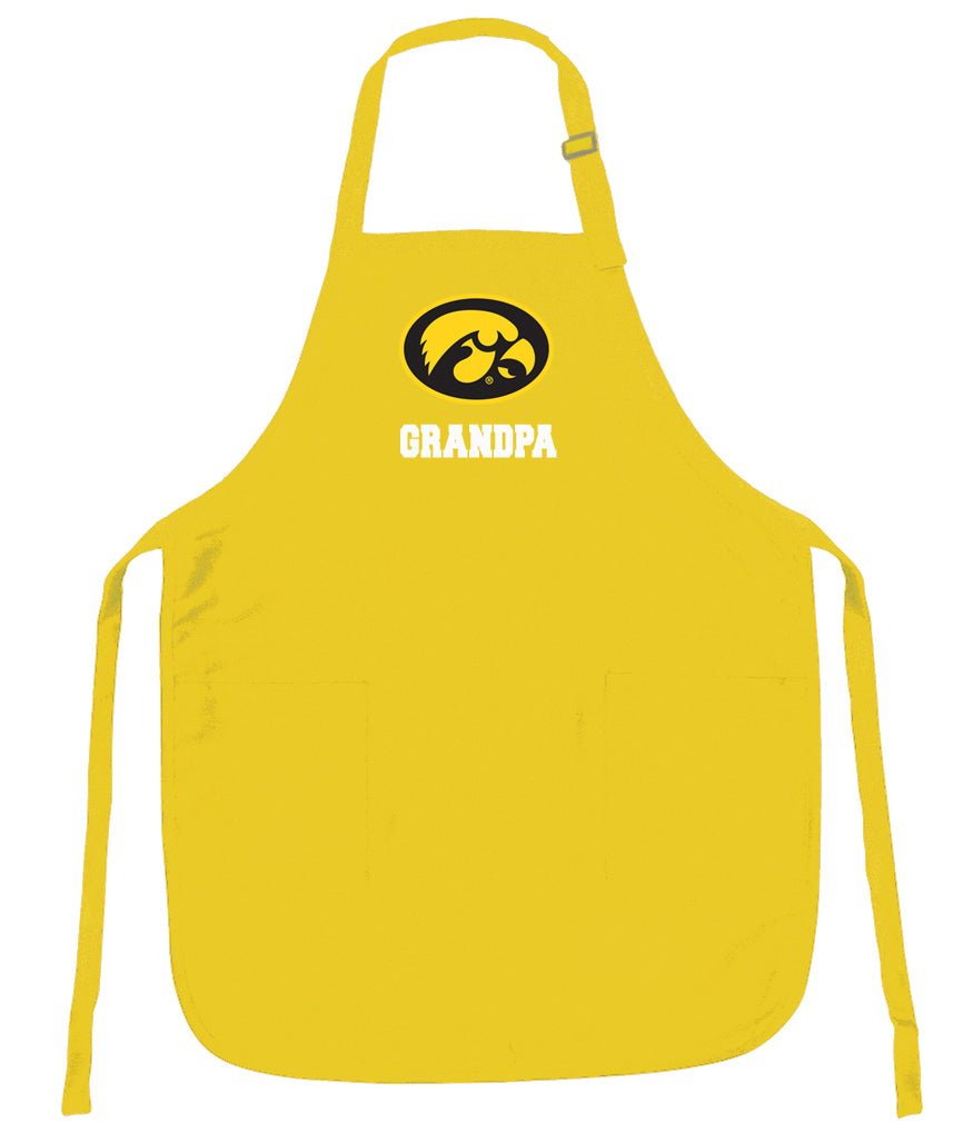 University of Iowa Apron Iowa Hawkeyes Apron - Stain Resistant Fabric Grandpa on Yellow