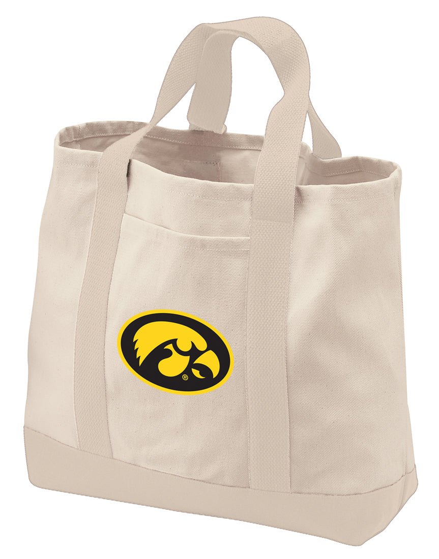 University of Iowa Canvas Tote Bag Iowa Hawkeyes Classic Tote Tan