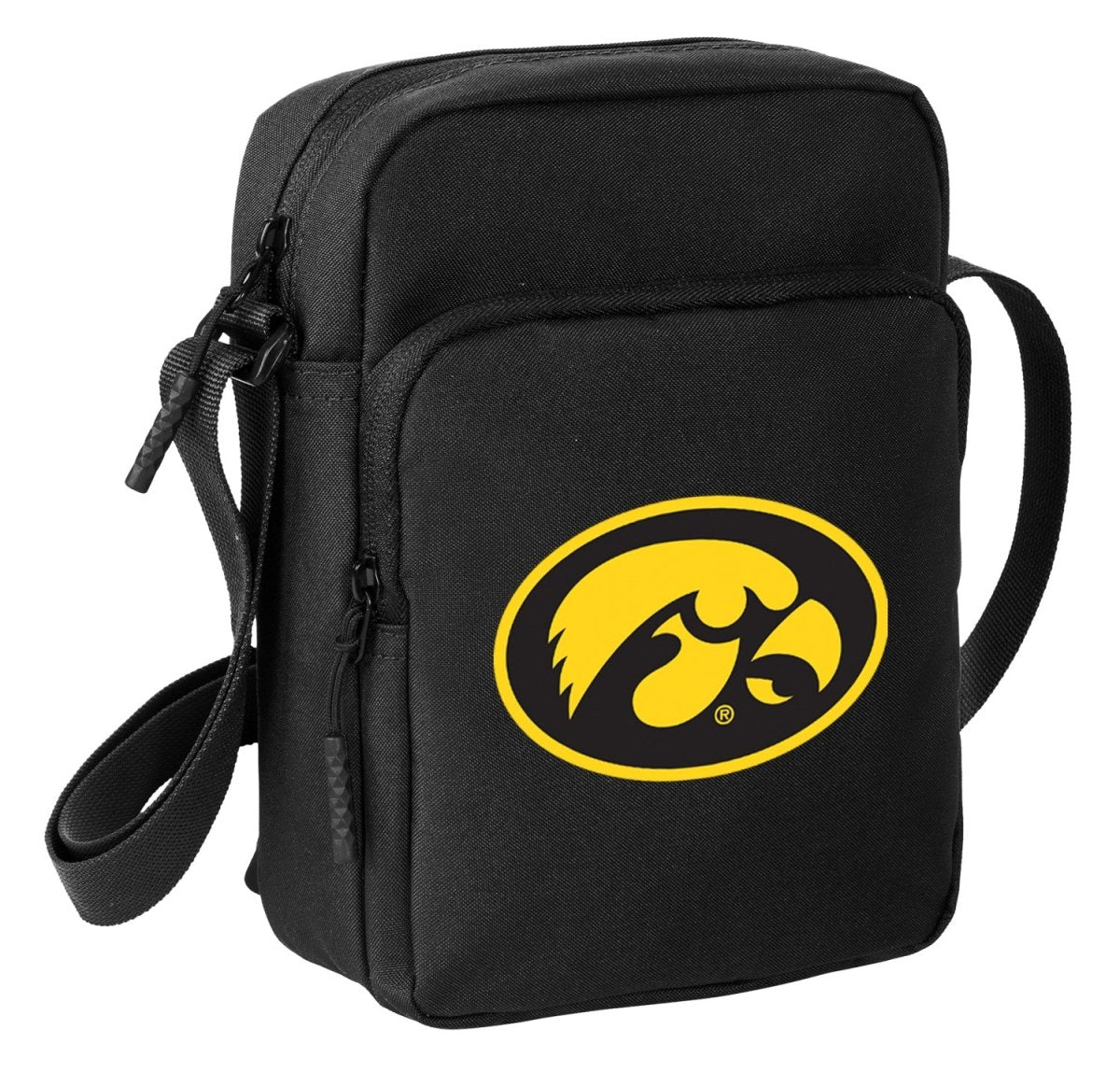 University of Iowa Crossbody Bag Iowa Hawkeyes Travel Sling Pack Black
