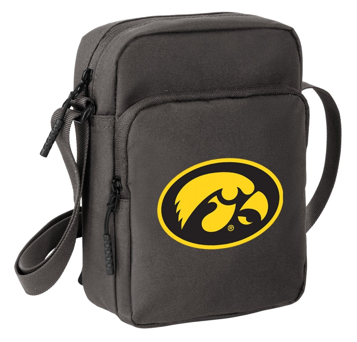 University of Iowa Crossbody Bag Iowa Hawkeyes Travel Sling Pack Gray