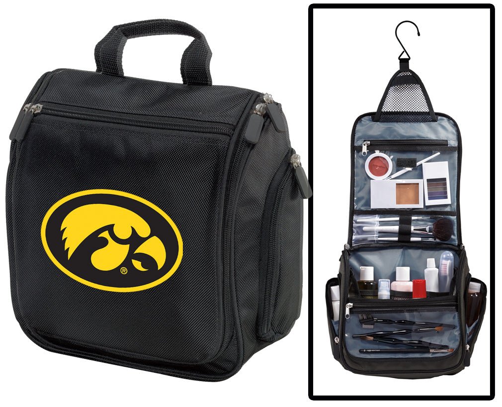 University of Iowa Toiletry Bag or Mens Iowa Hawkeyes Travel Shaving Kit Black