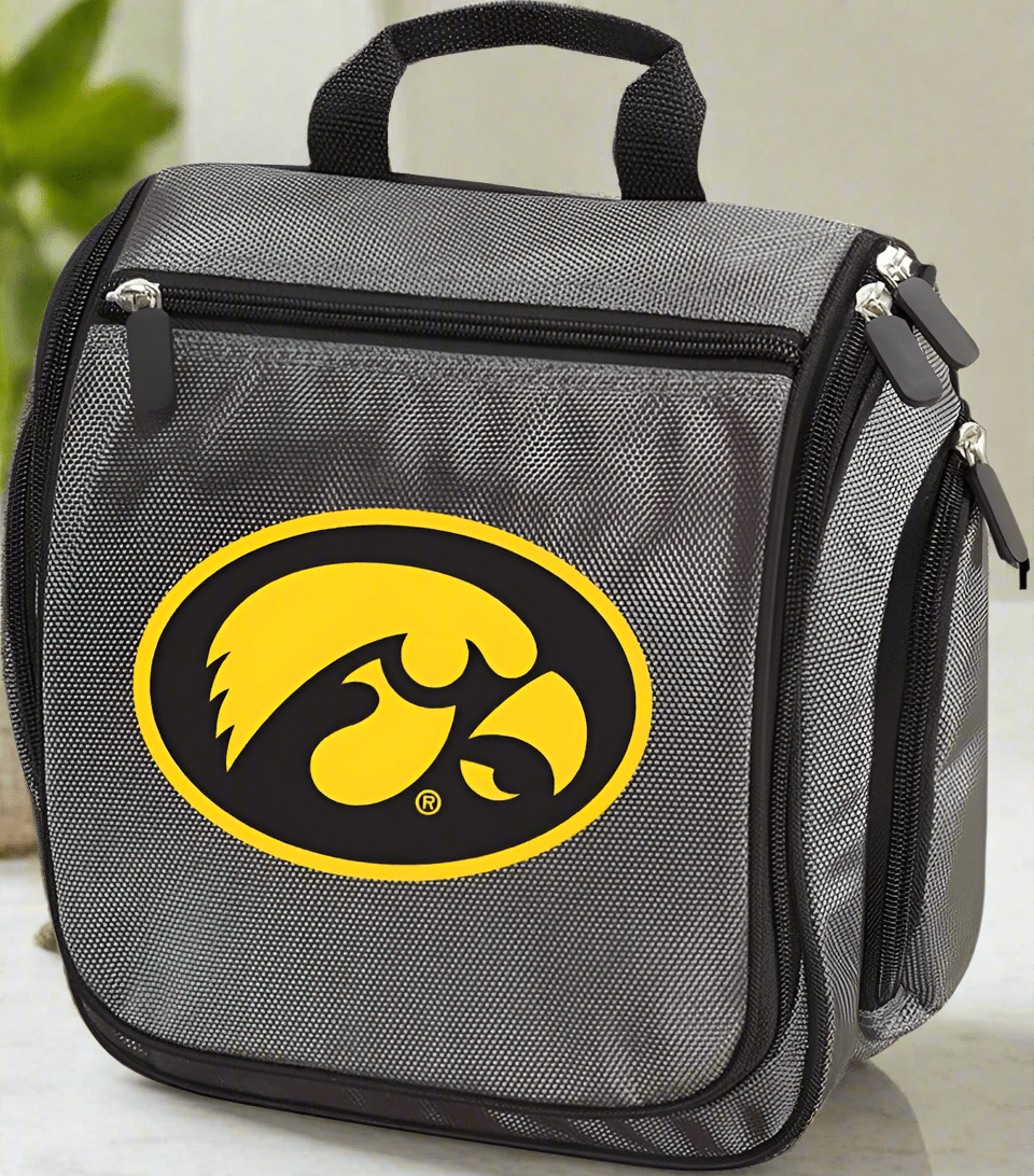 University of Iowa Toiletry Bag or Mens Iowa Hawkeyes Travel Shaving Kit Gray