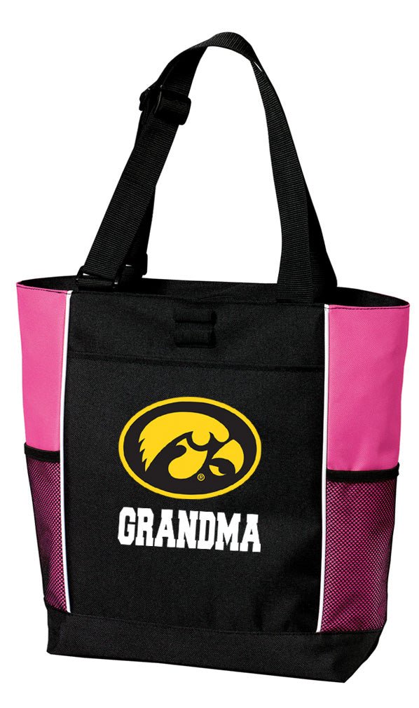 University of Iowa Tote Bag Iowa Hawkeyes Carryall Tote Grandma on Pink