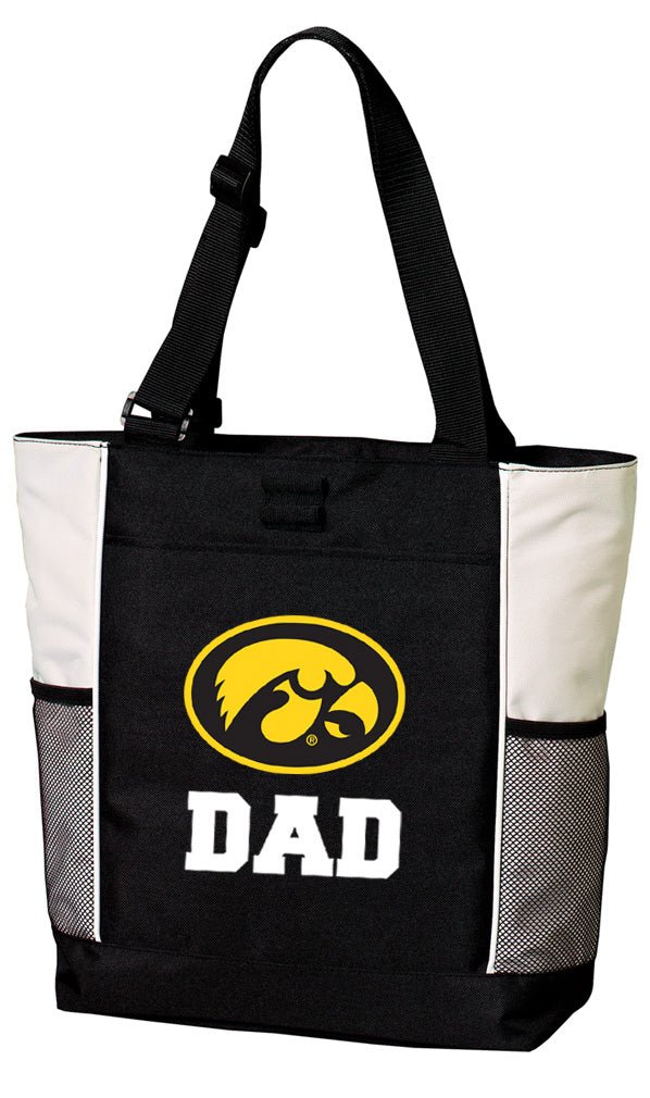 University of Iowa Tote Bag Iowa Hawkeyes Carryall Tote Dad on White