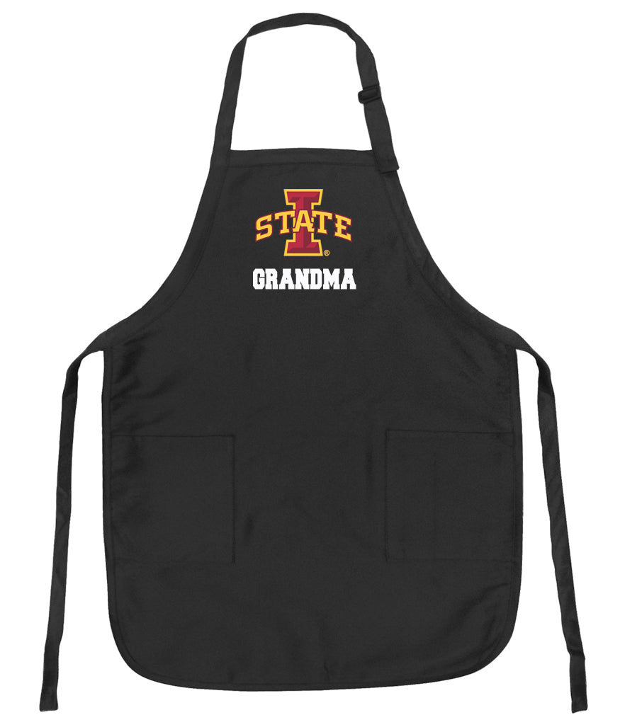 Iowa State Apron ISU Cyclones Logo - Stain Resistant Fabric Grandma on Black