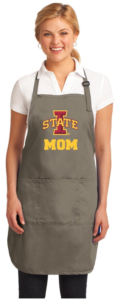Iowa State Apron ISU Cyclones Logo - Stain Resistant Fabric Mom on Khaki