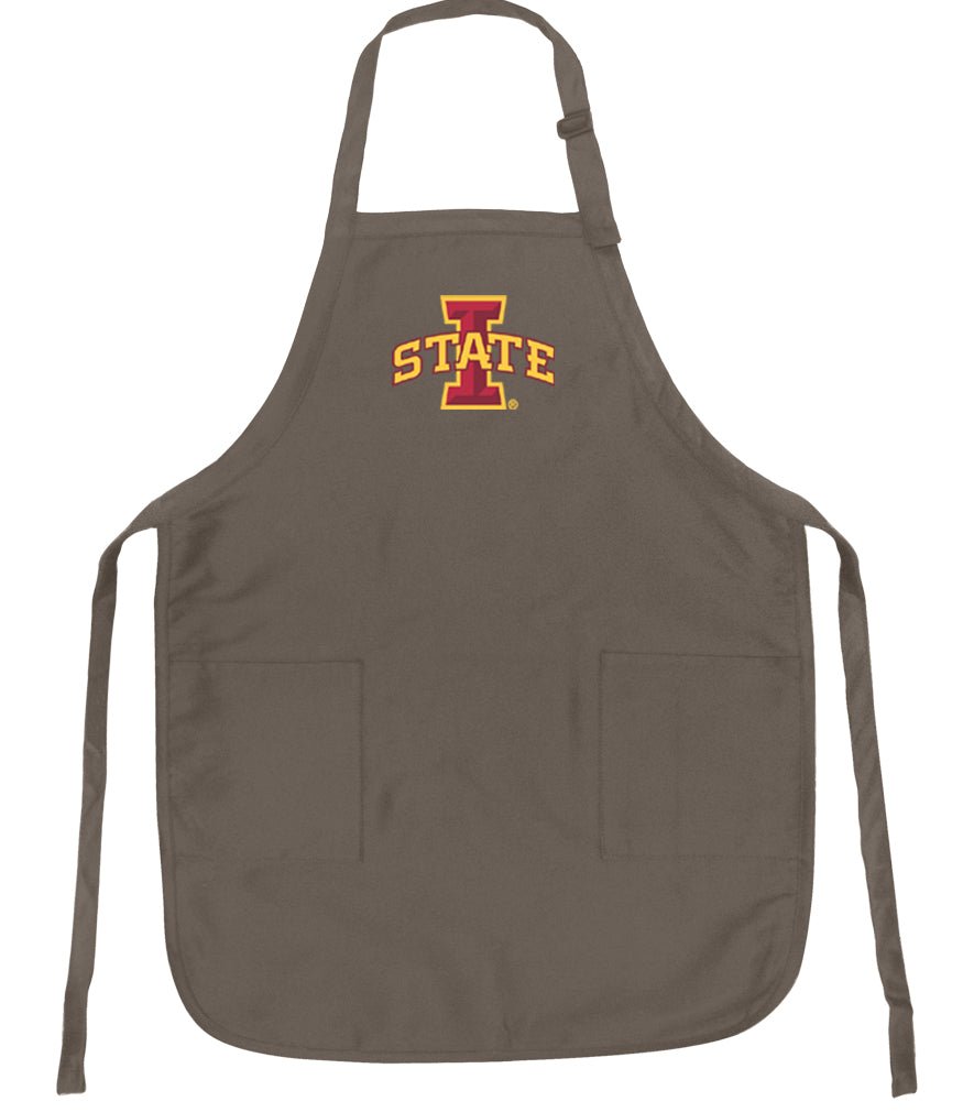 Iowa State Apron ISU Cyclones Logo - Stain Resistant Fabric Khaki