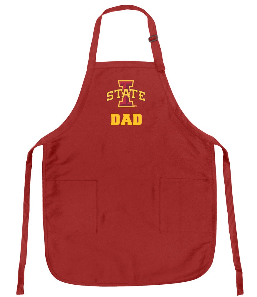 Iowa State Apron ISU Cyclones Logo - Stain Resistant Fabric Dad on Red