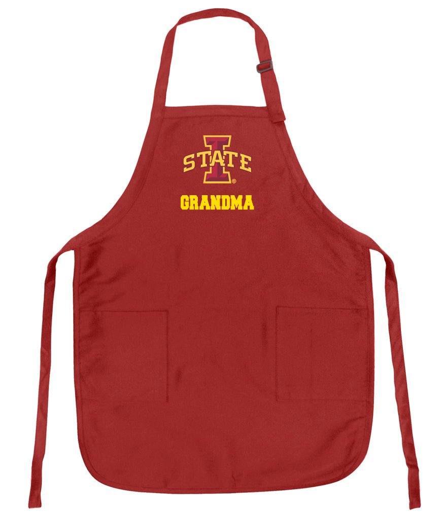 Iowa State Apron ISU Cyclones Logo - Stain Resistant Fabric Grandma on Red