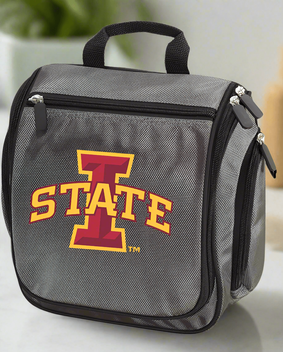 Iowa State Toiletry Bag - ISU Travel Organizer or Shaving Kit Gray
