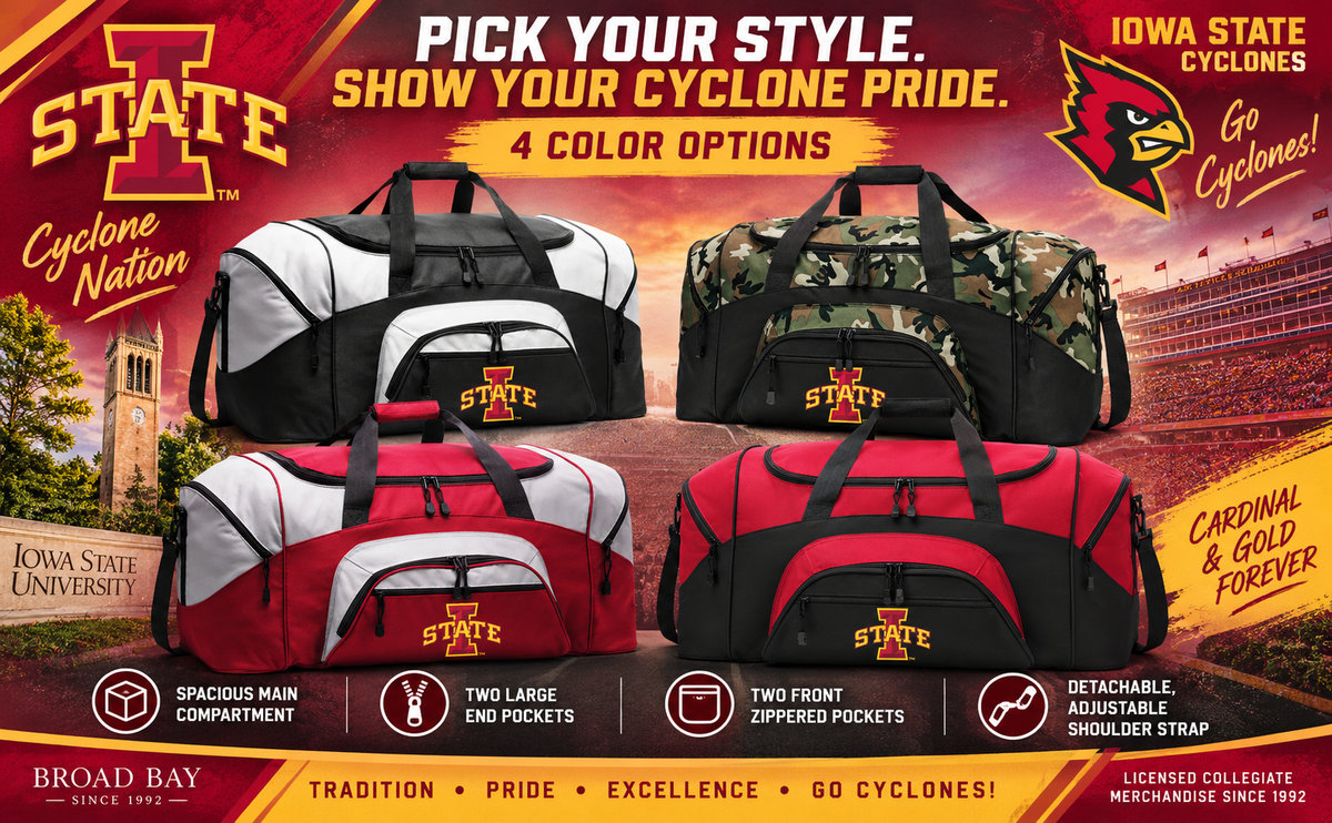 Iowa State Duffel Bag - Large Size Black