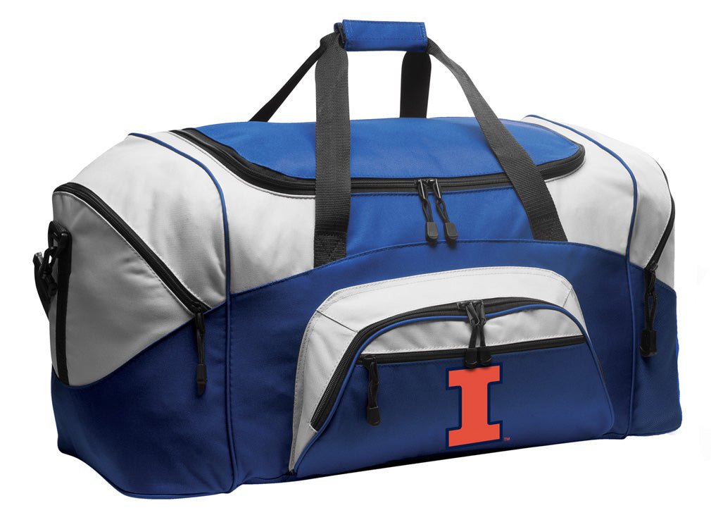 University of Illinois Duffel Bag – Fighting Illini Gym, Travel & Suitcase-Style Gear Bag Blue