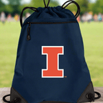 University of Illinois Drawstring Backpack Illini Cinch Pack - Mesh & Microfiber Navy