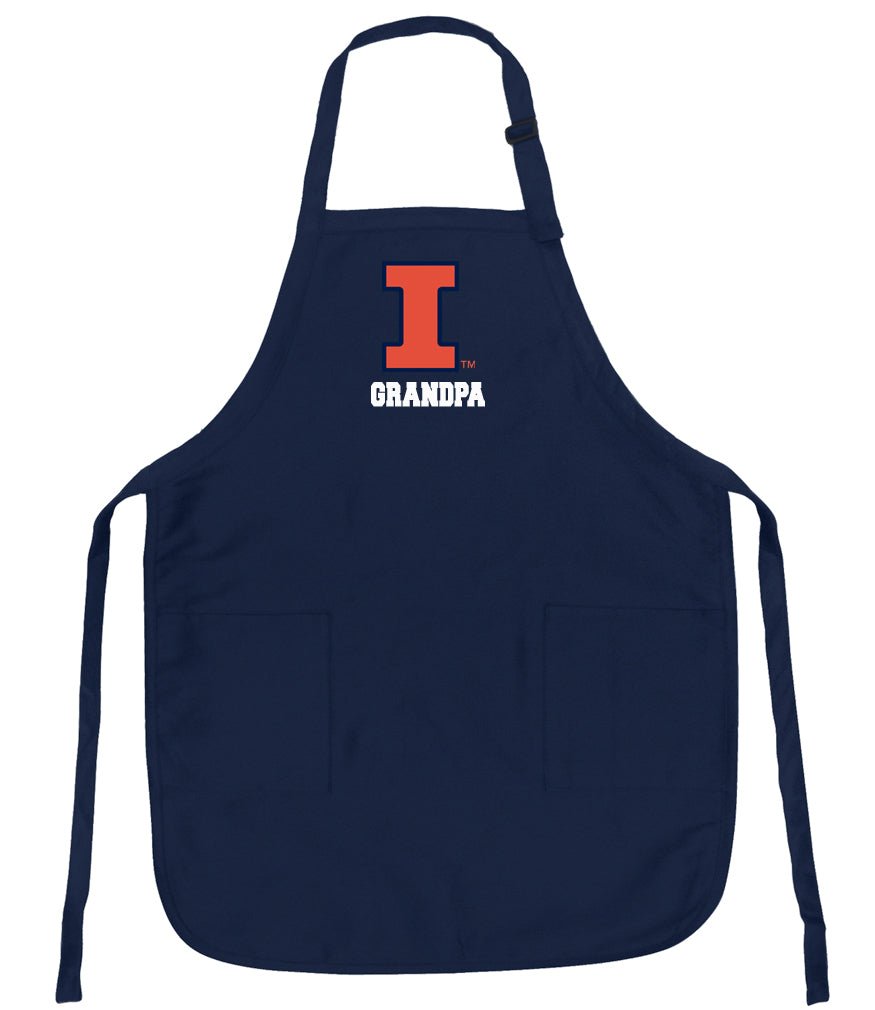 University of Illinois Apron Illini Apron - Stain Resistant Fabric Grandpa on Navy