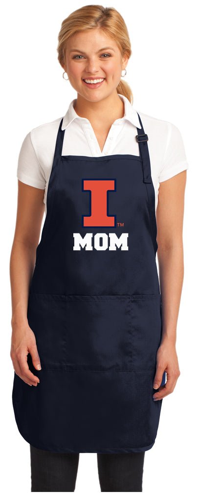 University of Illinois Apron Illini Apron - Stain Resistant Fabric Mom on Navy