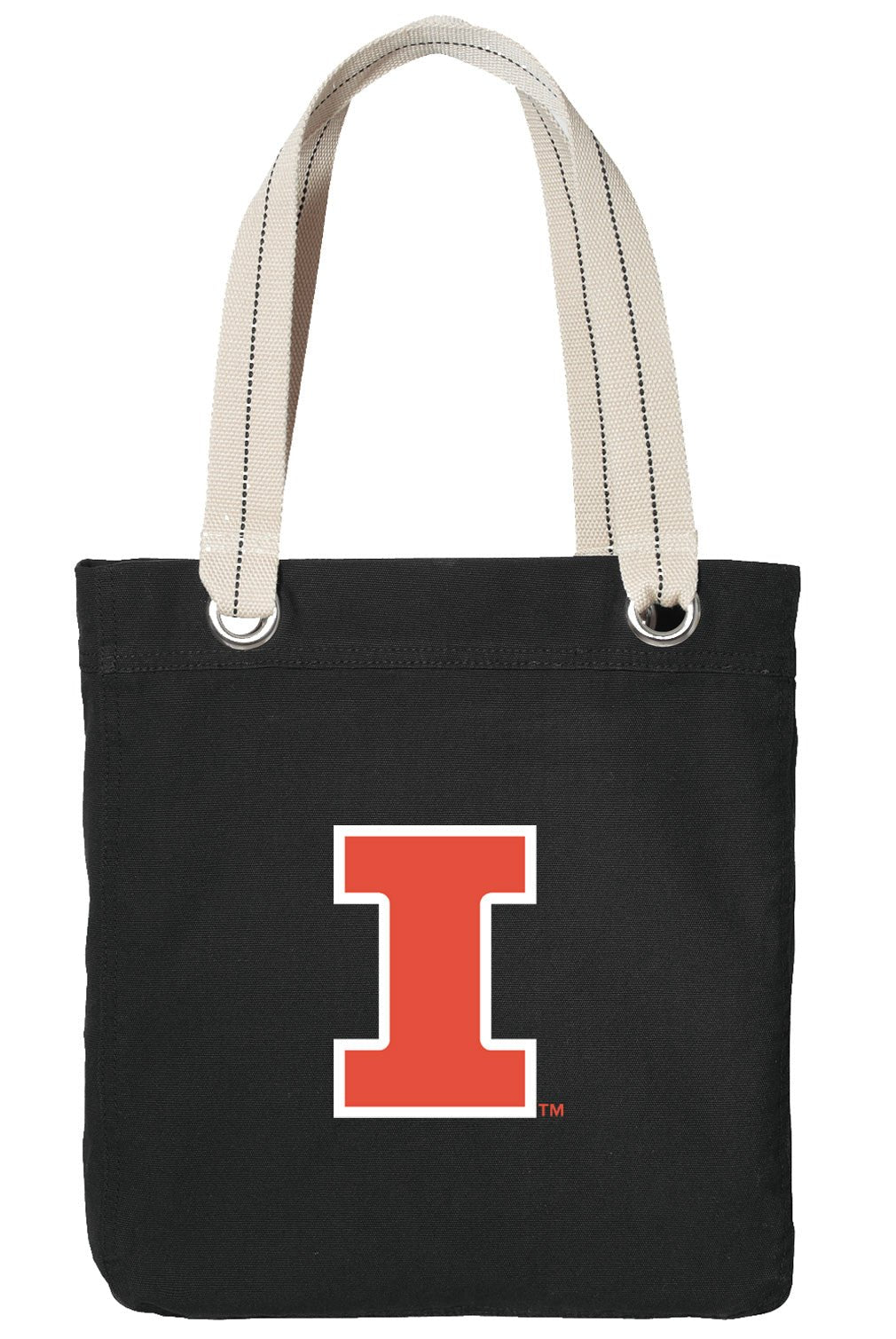 University of Illinois Tote Bag Illini Deluxe Canvas Shoulder Bag Black