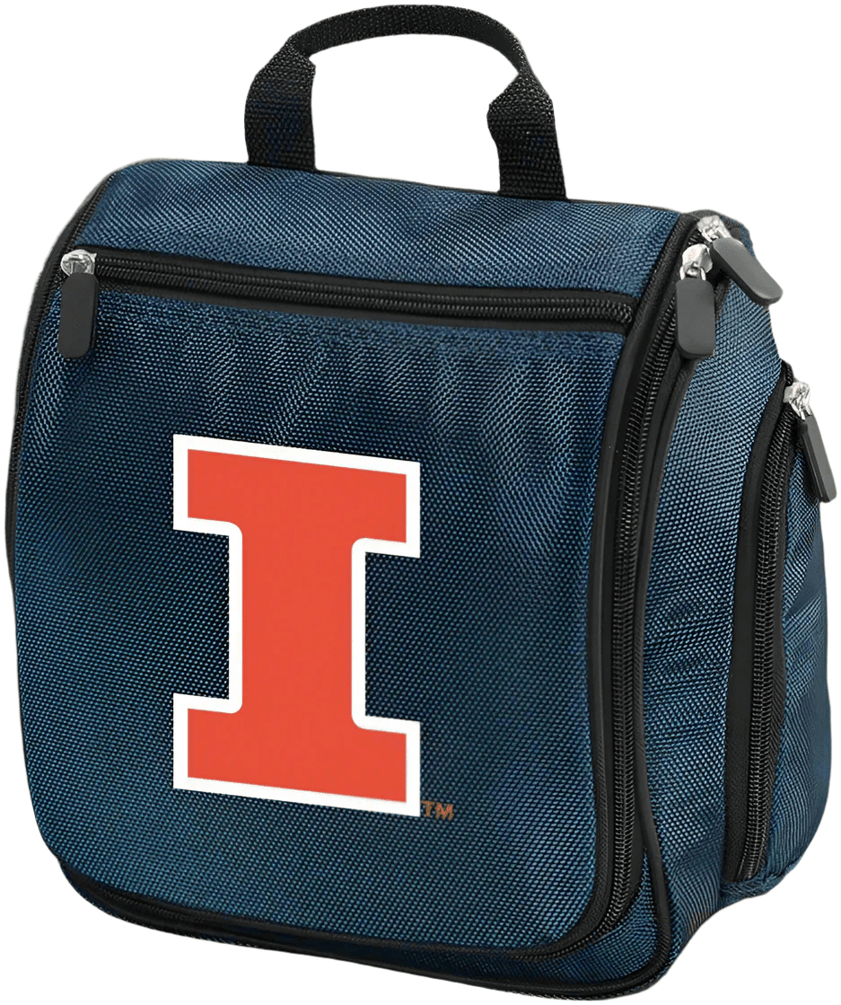 University of Illinois Toiletry Bag or Mens Illini Travel Shaving Kit Navy