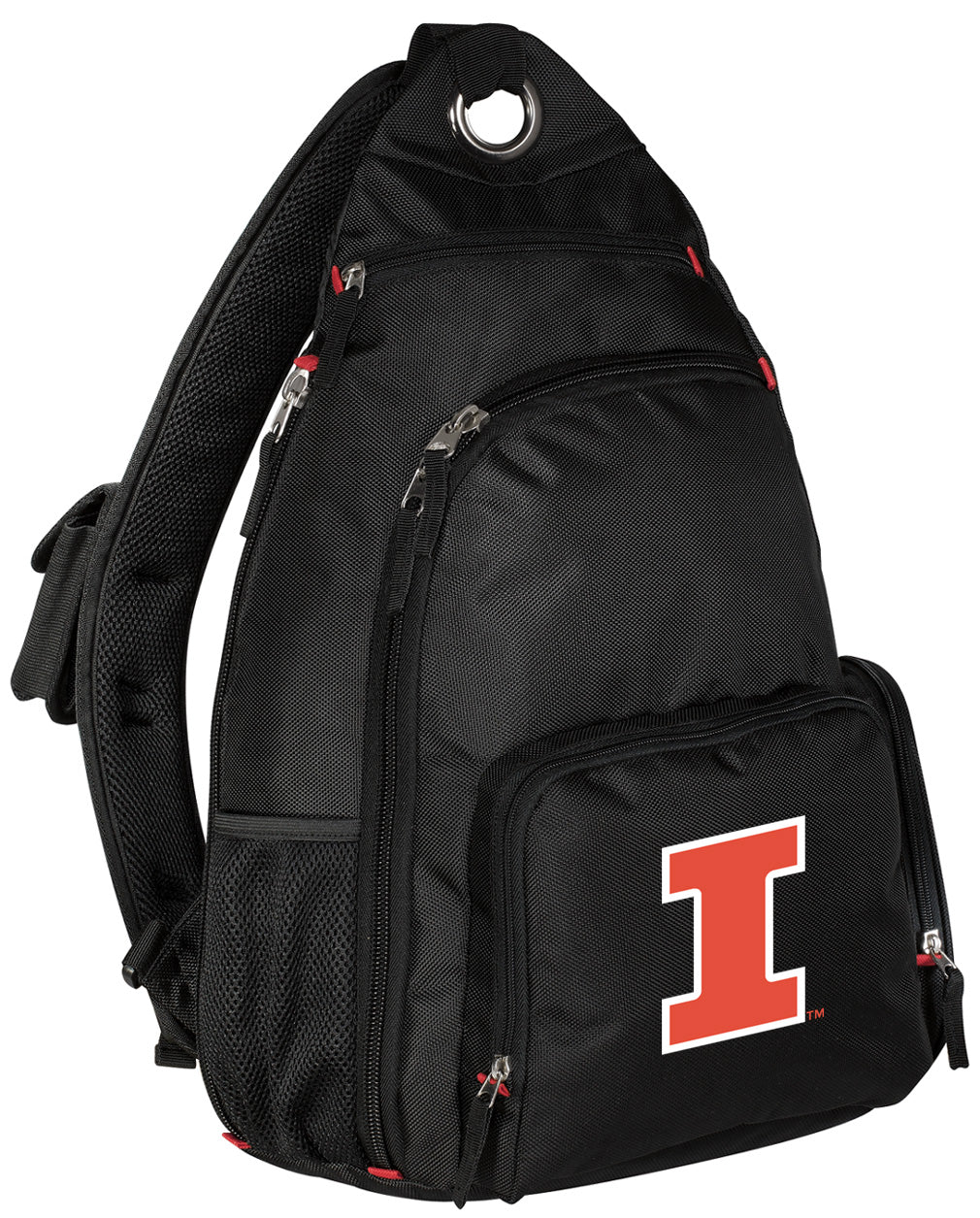 University of Illinois Sling Backpack Illini Crossbody Bag Black