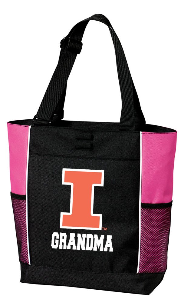 University of Illinois Tote Bag Illini Carryall Tote Grandma on Pink