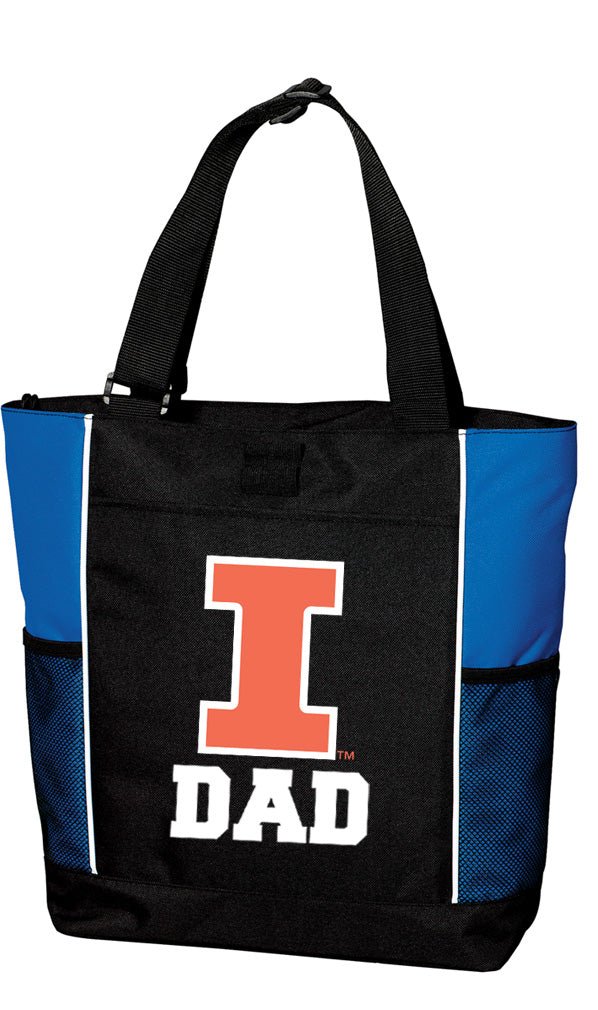 University of Illinois Tote Bag Illini Carryall Tote Dad on Blue
