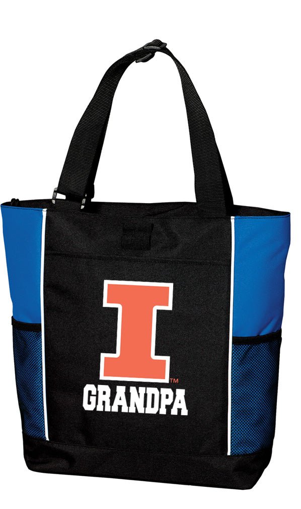 University of Illinois Tote Bag Illini Carryall Tote Grandpa on Blue