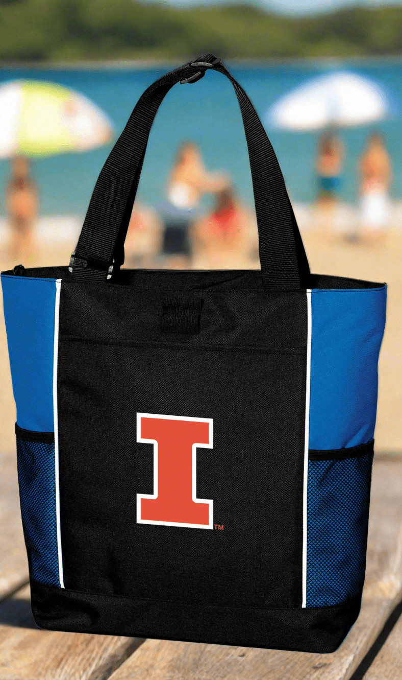 University of Illinois Tote Bag Illini Carryall Tote Blue